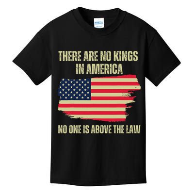 No Kings In America Trump 2024 Flag Design Kids T-Shirt