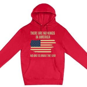 No Kings In America Trump 2024 Flag Design Premium Pullover Hoodie