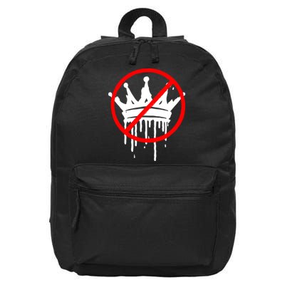 No Kings In America Pro Democracy Anti Monarchy Oligarchy 16 in Basic Backpack