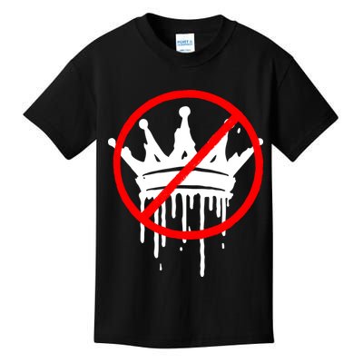 No Kings In America Pro Democracy Anti Monarchy Oligarchy Kids T-Shirt