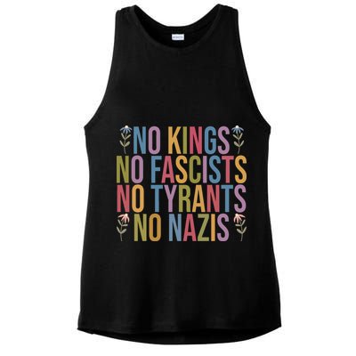 No Kings In America No Fascists We The People Political Ladies PosiCharge Tri-Blend Wicking Tank