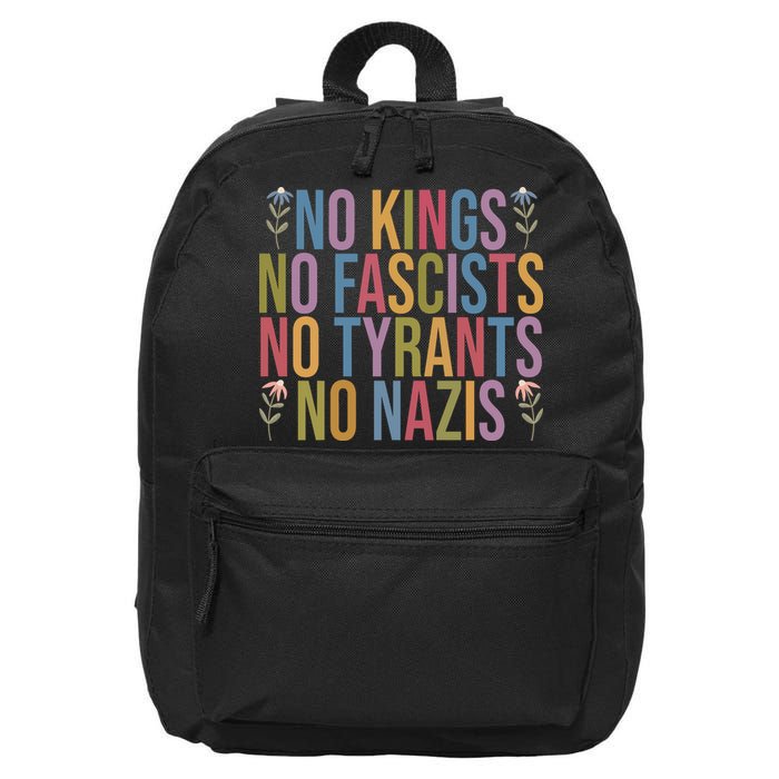 No Kings In America No Fascists We The People Political 16 in Basic Backpack