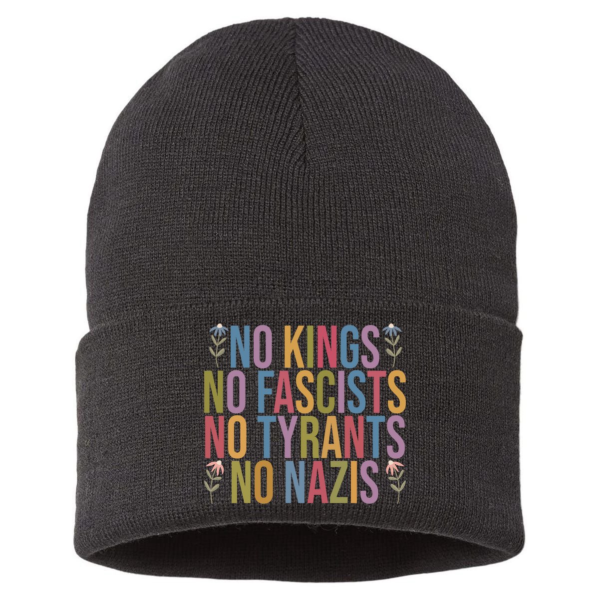 No Kings In America No Fascists We The People Political Sustainable Knit Beanie