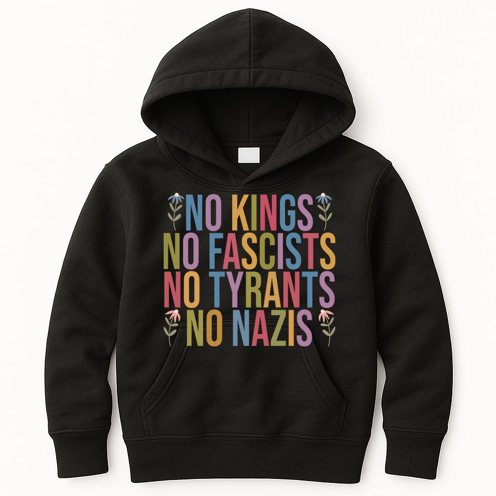 No Kings In America No Fascists We The People Political Kids Hoodie