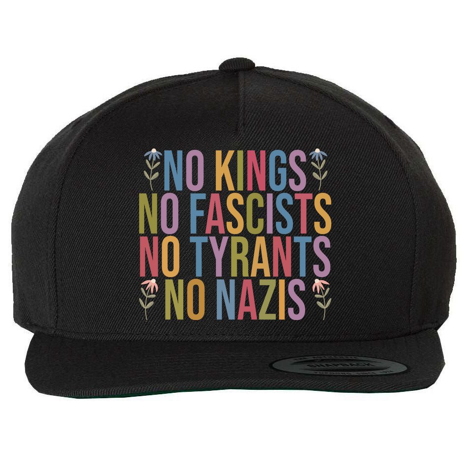 No Kings In America No Fascists We The People Political Wool Snapback Cap