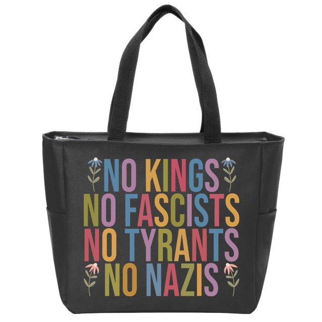 No Kings In America No Fascists We The People Political Zip Tote Bag