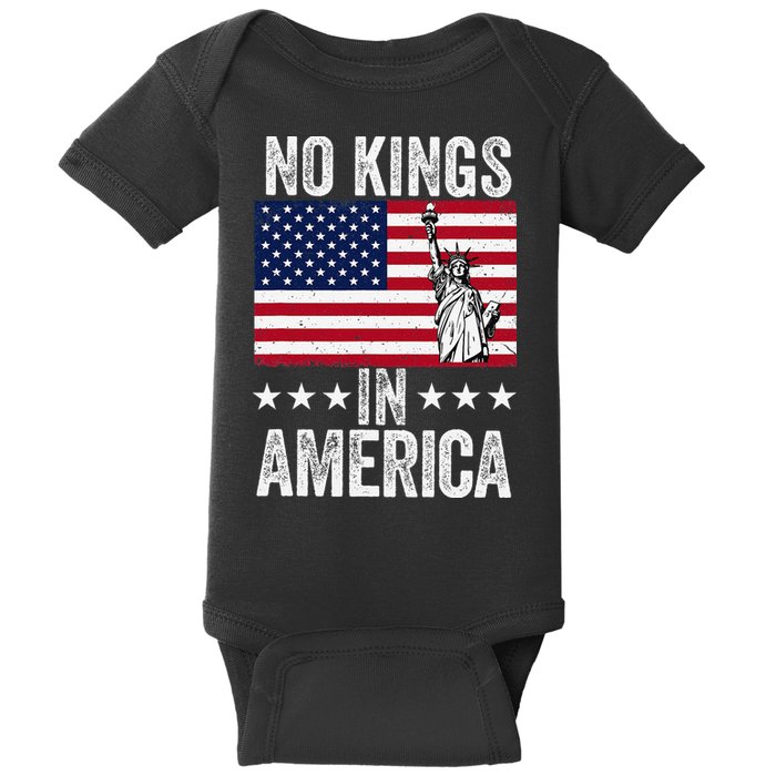 No Kings In America Flag Protest Save Democracy Baby Bodysuit