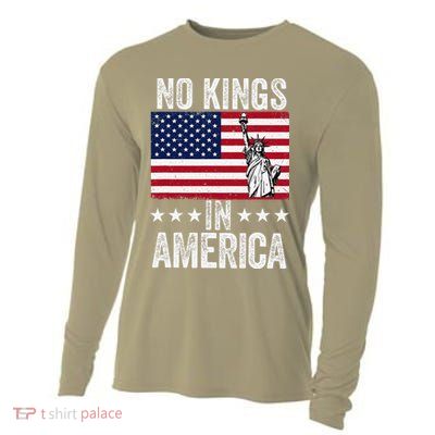 No Kings In America Flag Protest Save Democracy Cooling Performance Long Sleeve Crew