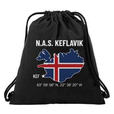 Nas Keflavik Iceland Drawstring Bag