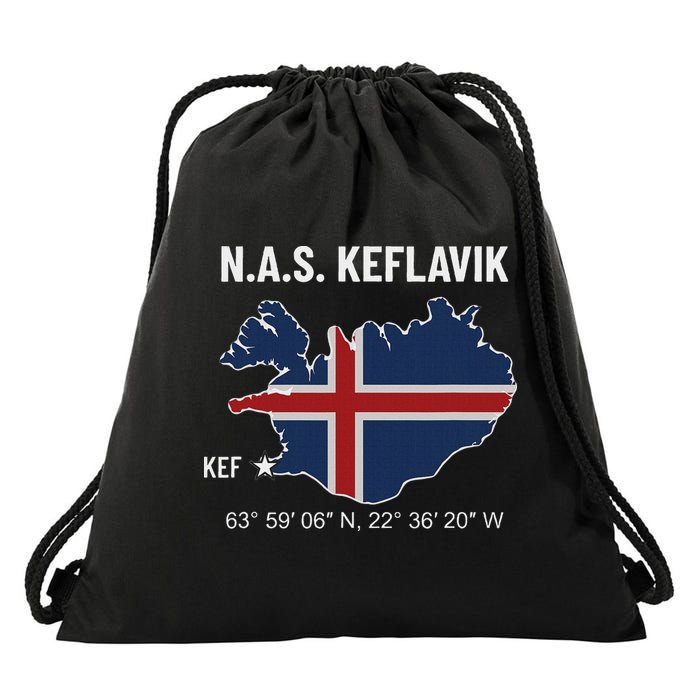 Nas Keflavik Iceland Drawstring Bag