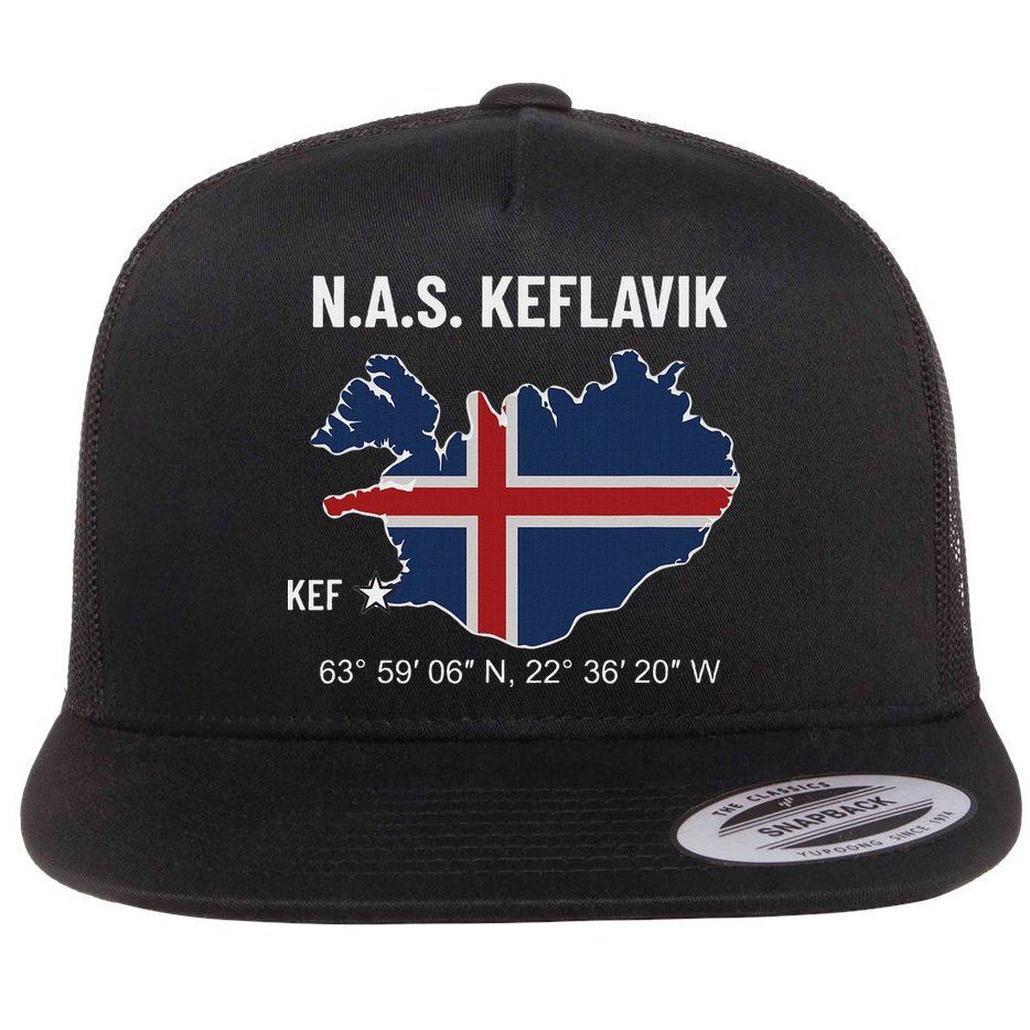 Nas Keflavik Iceland Flat Bill Trucker Hat