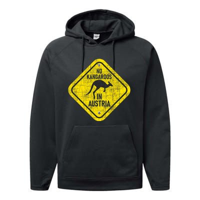 No Kangaroos In Austria Zookeeper Wildlife Animal Lover Performance Fleece Hoodie