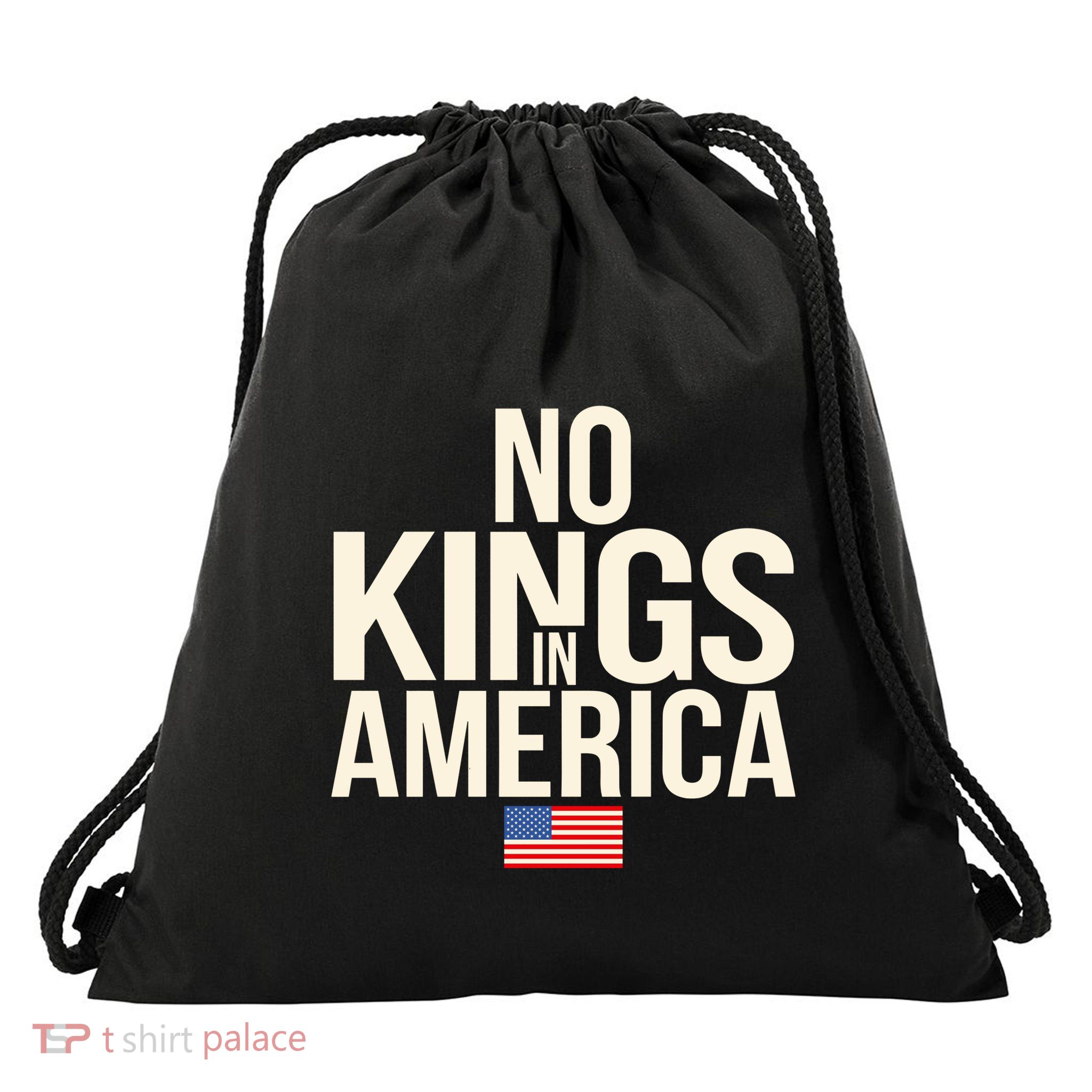 No Kings In America Democracy United States Independence Drawstring Bag