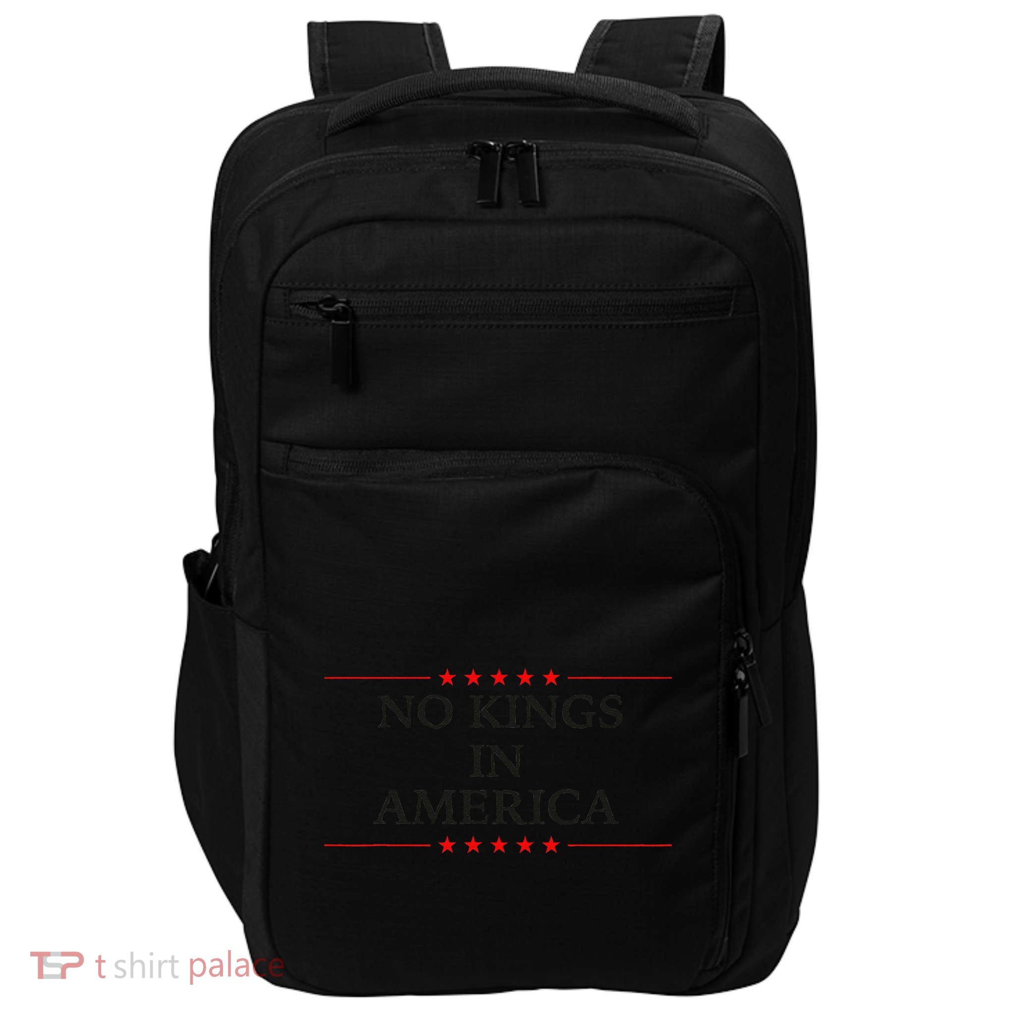No Kings In America Flag Protest Save Democracy Impact Tech Backpack
