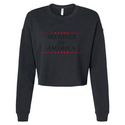 No Kings In America Flag Protest Save Democracy Cropped Pullover Crew