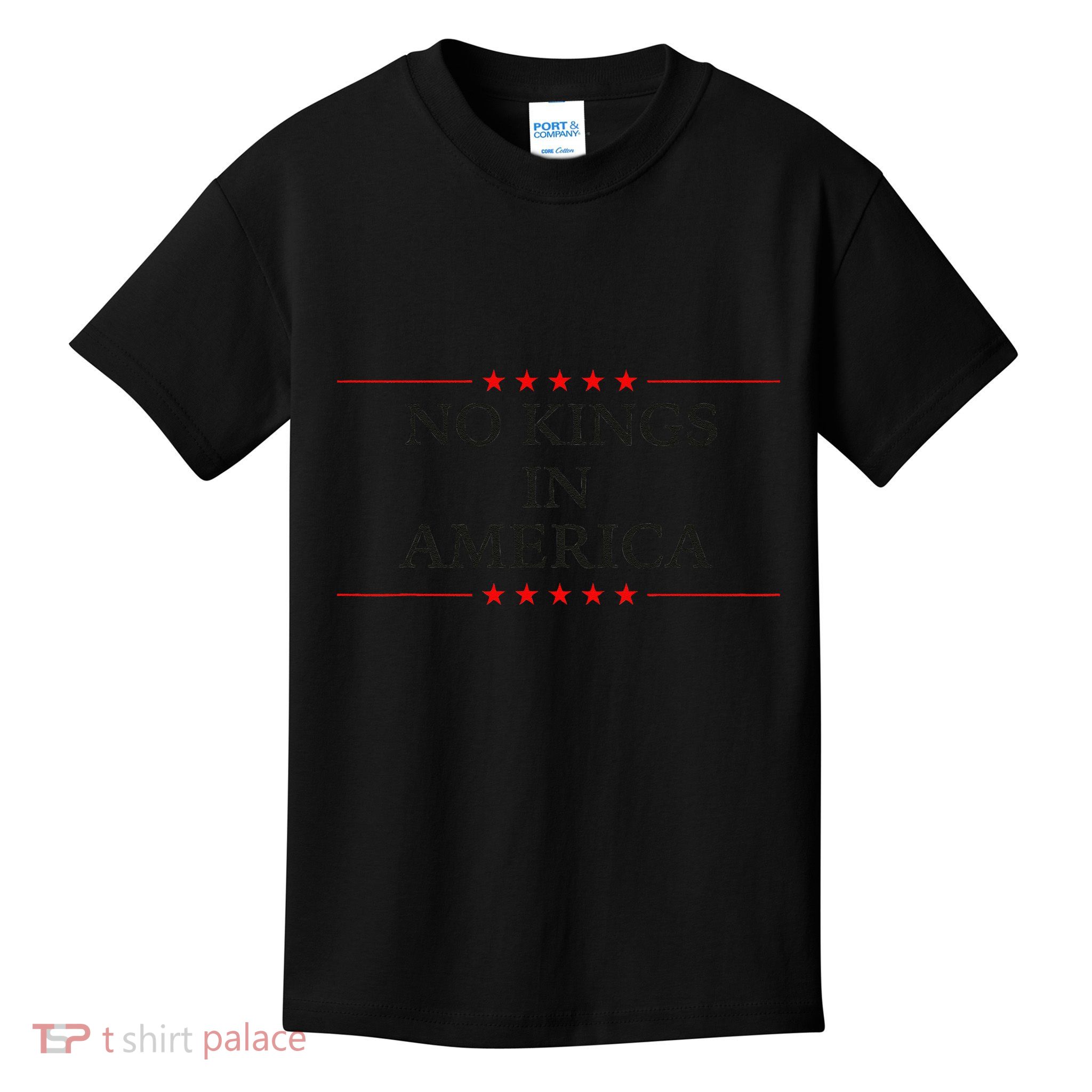 No Kings In America Flag Protest Save Democracy Kids T-Shirt