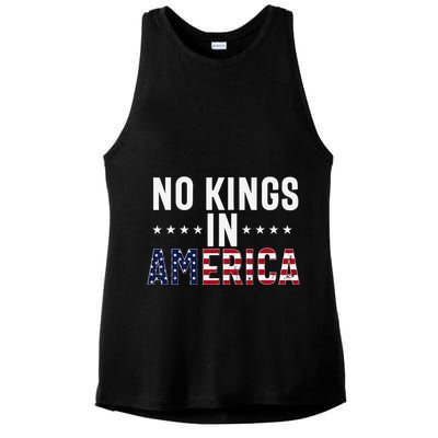 No Kings In America Flag Protest Save Democracy Ladies PosiCharge Tri-Blend Wicking Tank