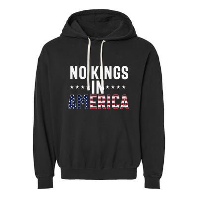 No Kings In America Flag Protest Save Democracy Garment-Dyed Fleece Hoodie