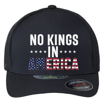 No Kings In America Flag Protest Save Democracy Flexfit Unipanel Trucker Cap