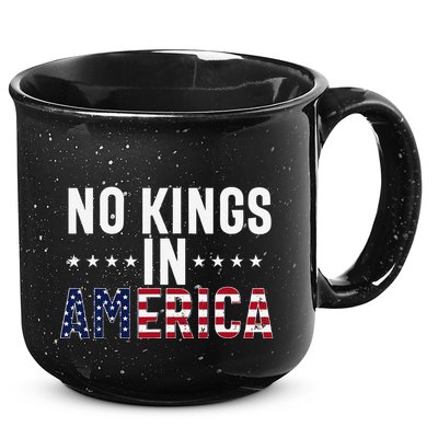 No Kings In America Flag Protest Save Democracy 15oz Campfire Ceramic Mug