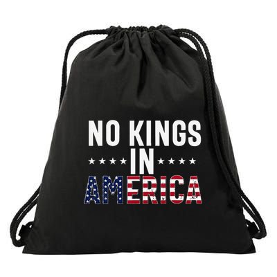 No Kings In America Flag Protest Save Democracy Drawstring Bag