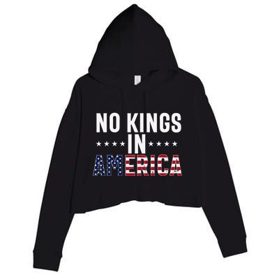 No Kings In America Flag Protest Save Democracy Crop Fleece Hoodie
