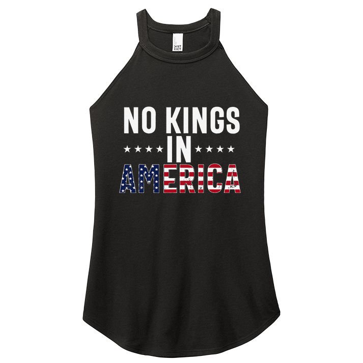 No Kings In America Flag Protest Save Democracy Women's Perfect Tri Rocker Tank