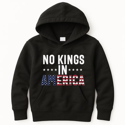 No Kings In America Flag Protest Save Democracy Kids Hoodie