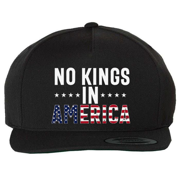 No Kings In America Flag Protest Save Democracy Wool Snapback Cap