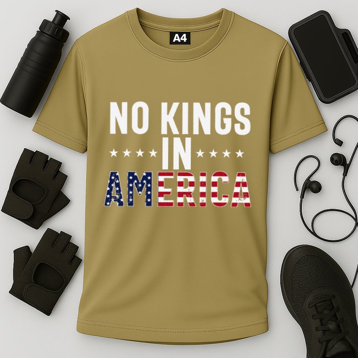 No Kings In America Flag Protest Save Democracy Cooling Performance Crew T-Shirt