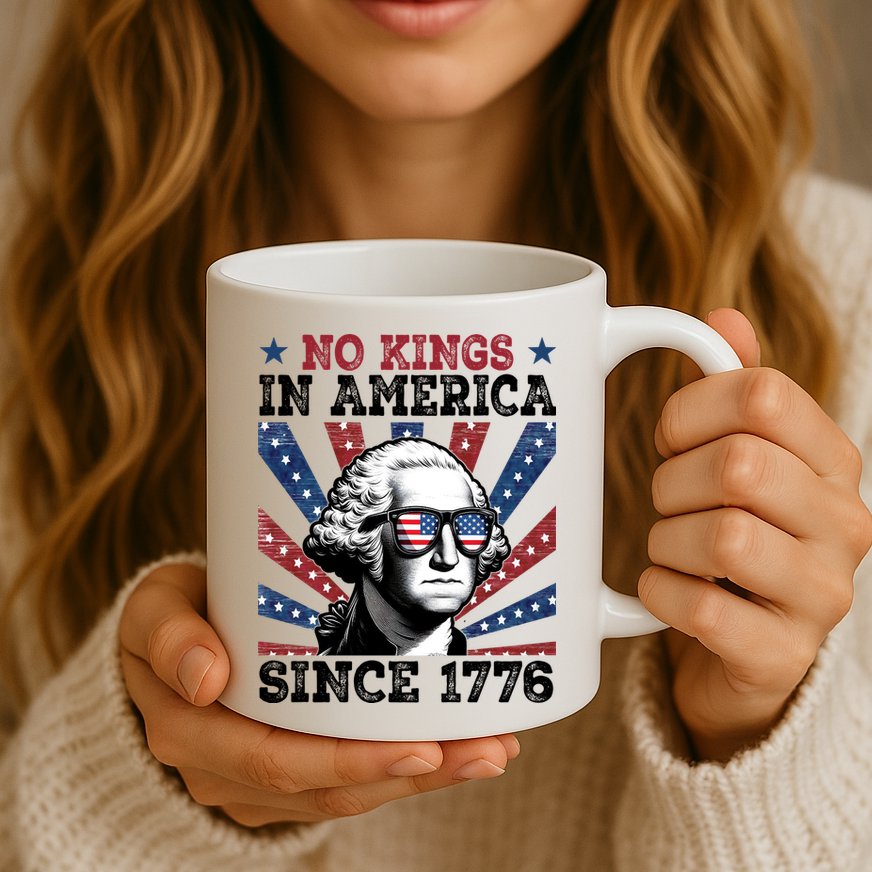 No Kings In America Since 1776 USA Flag Vintage Mug