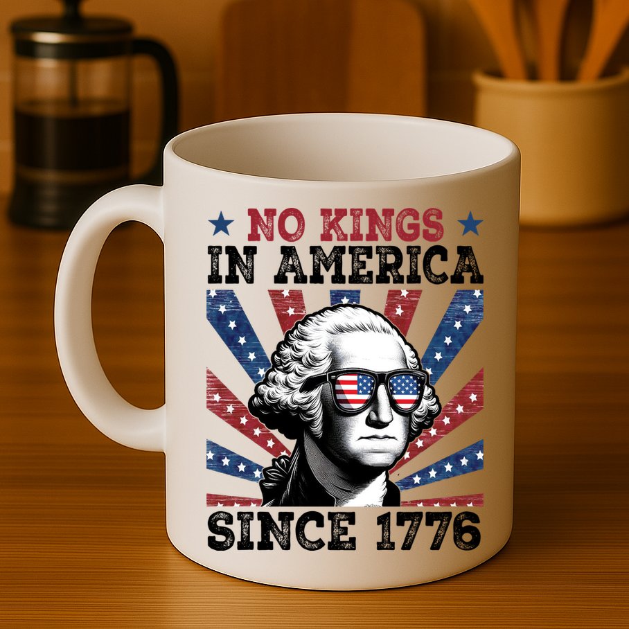 No Kings In America Since 1776 USA Flag Vintage Mug