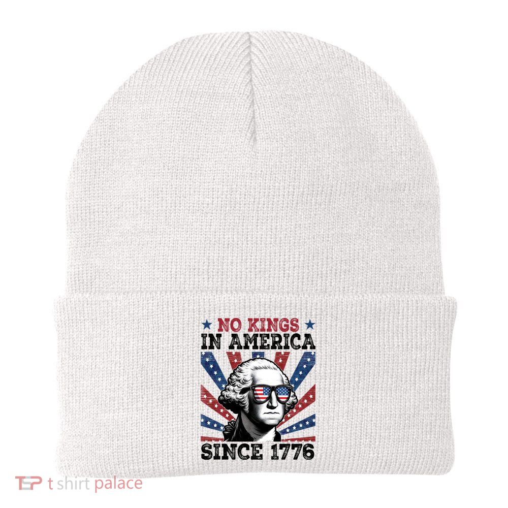 No Kings In America Since 1776 USA Flag Vintage Beanie
