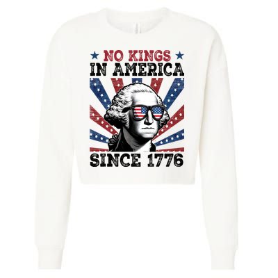 No Kings In America Since 1776 USA Flag Vintage Cropped Pullover Crew