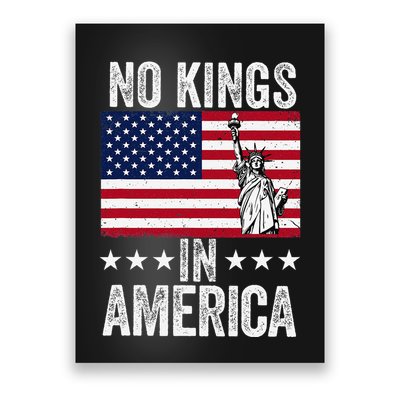 No Kings In America Flag Protest Save Democracy Poster