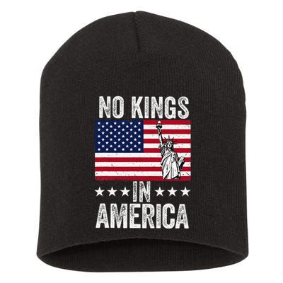 No Kings In America Flag Protest Save Democracy Short Acrylic Beanie