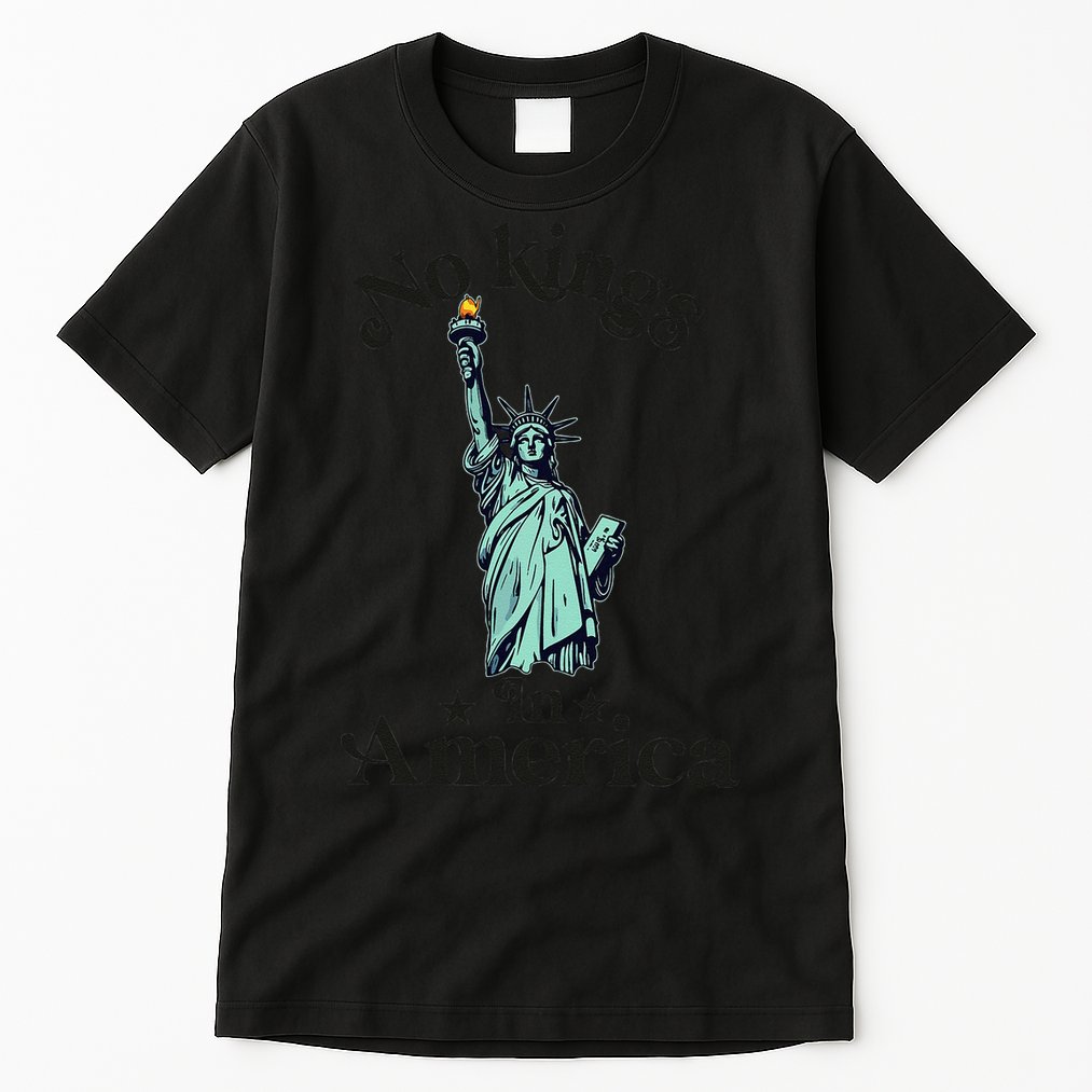 No Kings In America Flag Protest Save Democracy Tall T-Shirt
