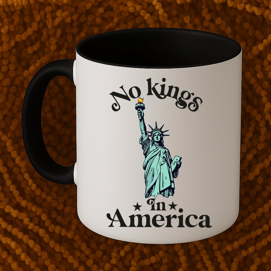 No Kings In America Flag Protest Save Democracy Mug
