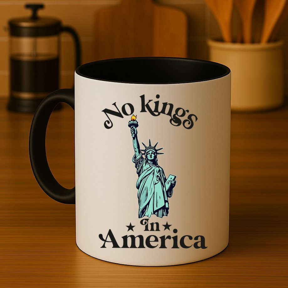 No Kings In America Flag Protest Save Democracy Mug
