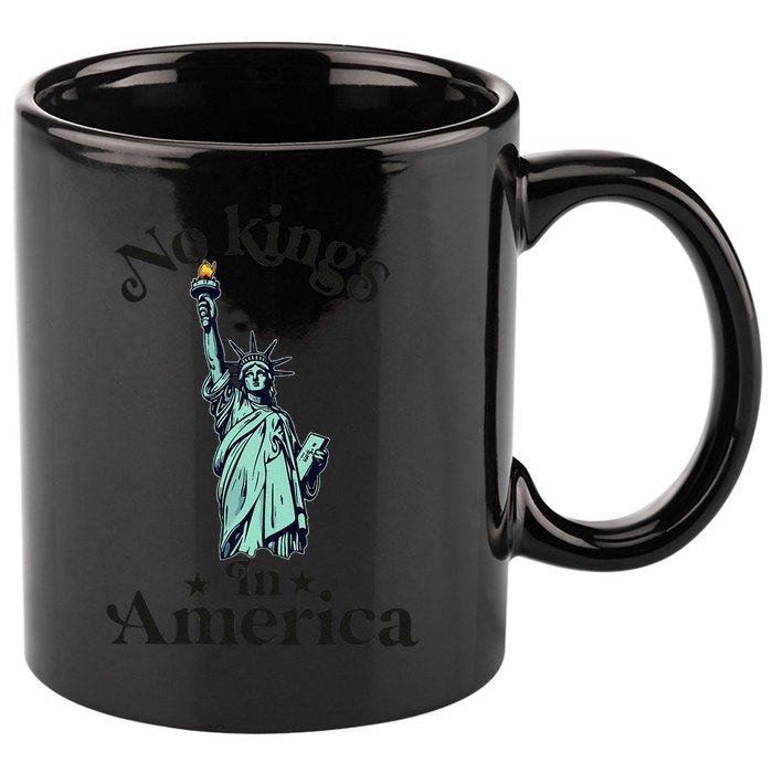 No Kings In America Flag Protest Save Democracy 11oz C Handle Ceramic Mug