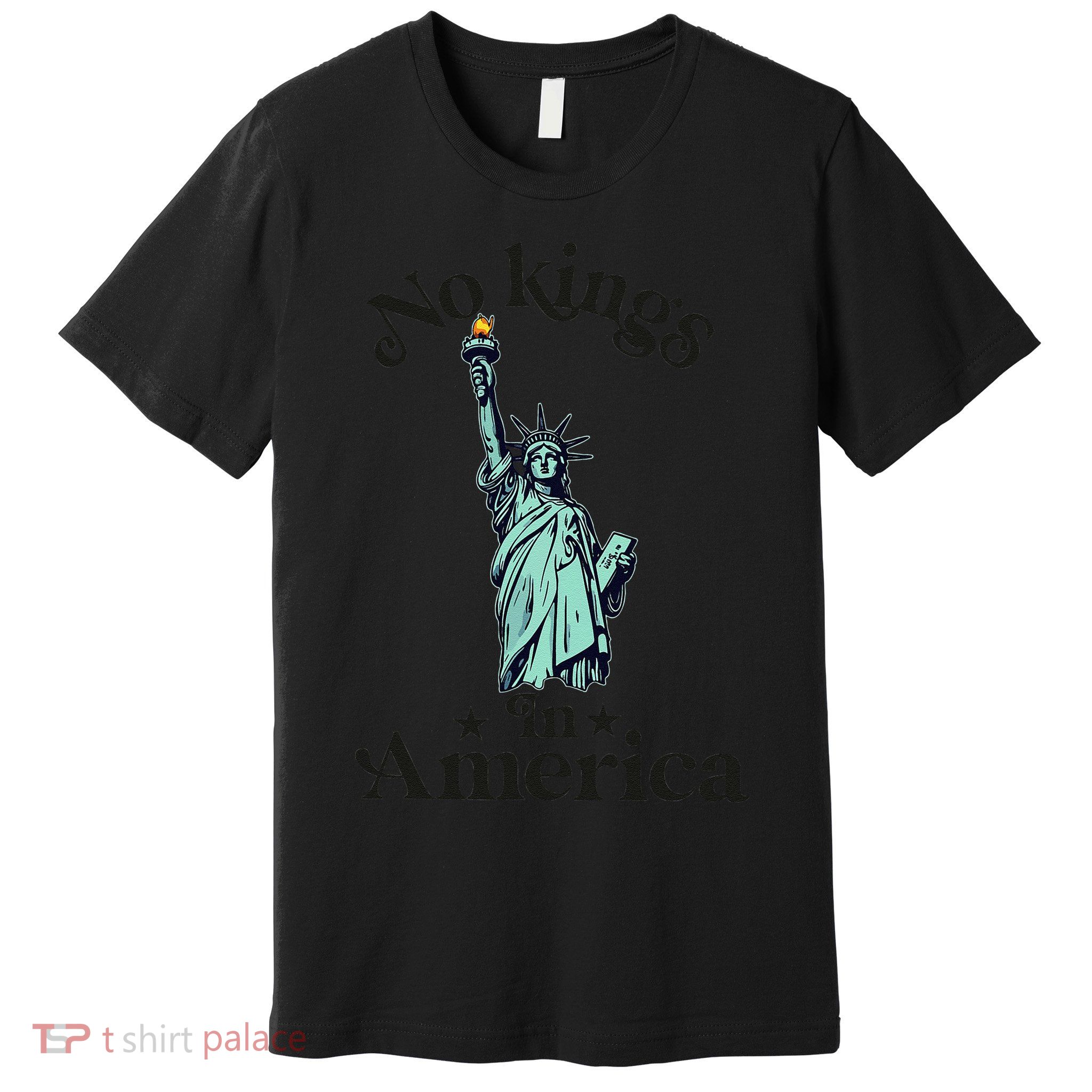No Kings In America Flag Protest Save Democracy Premium T-Shirt