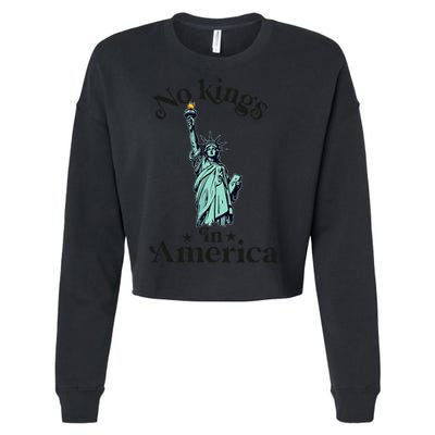 No Kings In America Flag Protest Save Democracy Cropped Pullover Crew