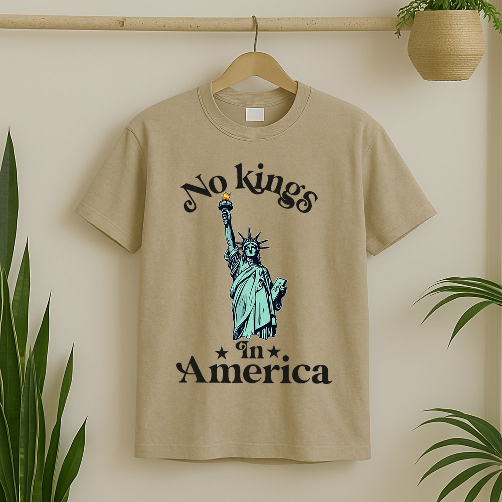 No Kings In America Flag Protest Save Democracy T-Shirt