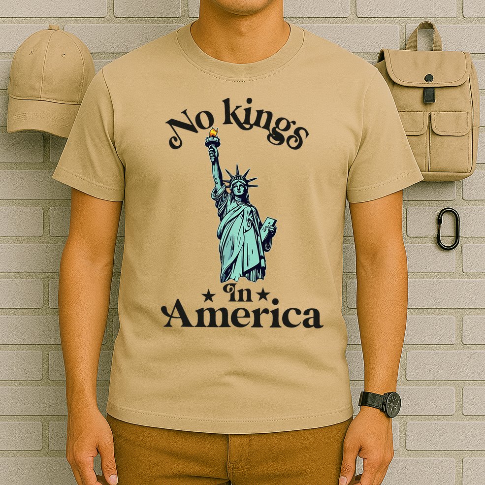 No Kings In America Flag Protest Save Democracy T-Shirt