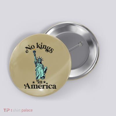 No Kings In America Flag Protest Save Democracy Button