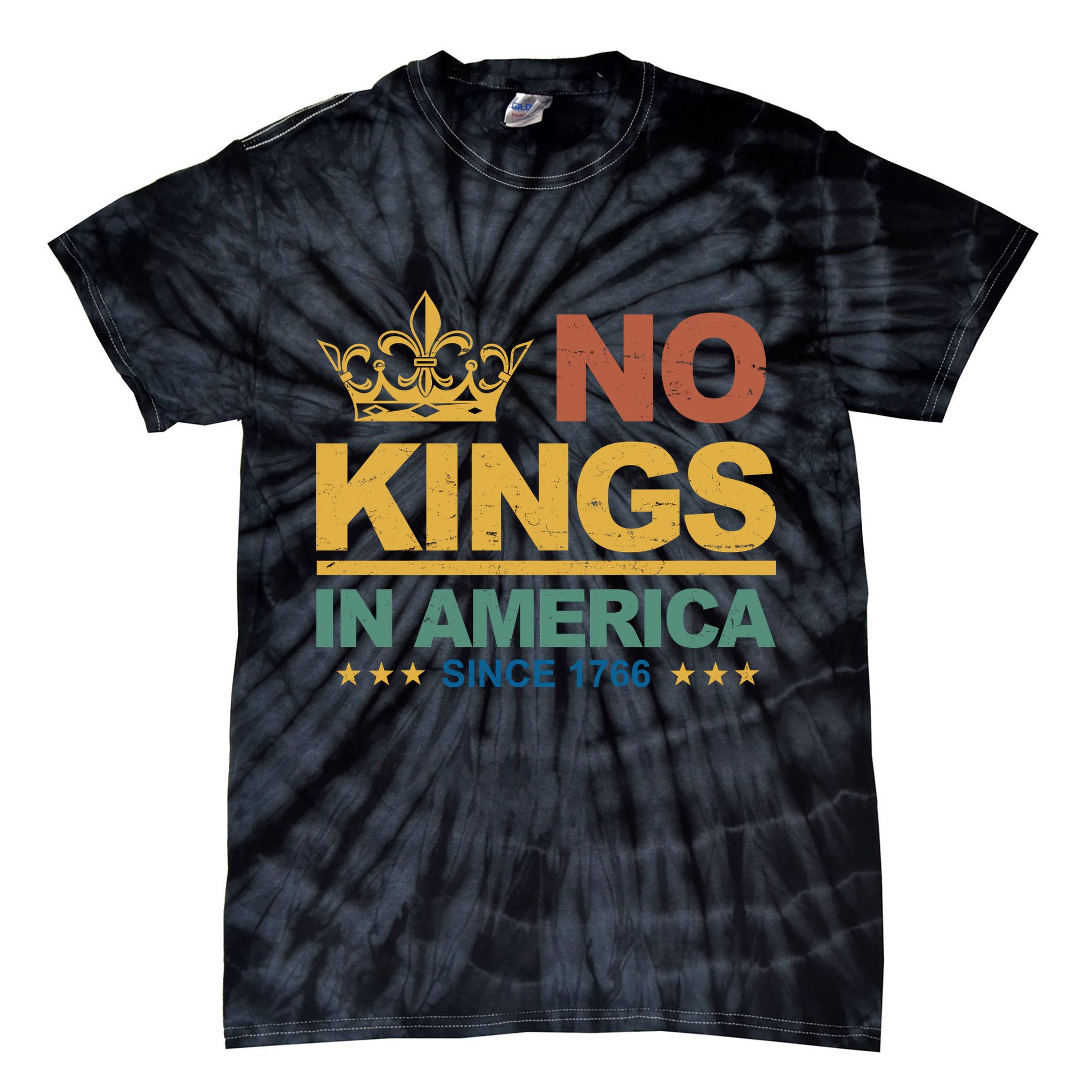 No Kings In America Vintage Democracy  Tie-Dye T-Shirt