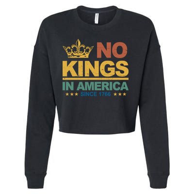 No Kings In America Vintage Democracy  Cropped Pullover Crew