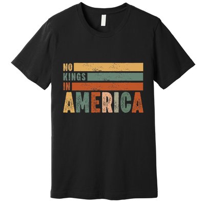 No Kings In America Flag Protest Save Democracy Premium T-Shirt