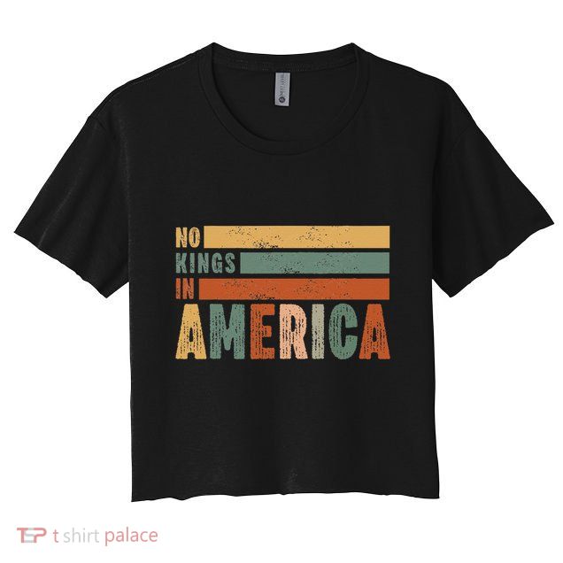 No Kings In America Flag Protest Save Democracy Crop Top