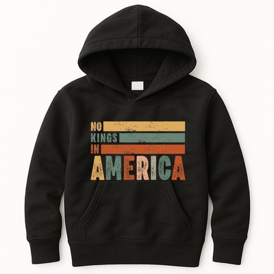 No Kings In America Flag Protest Save Democracy Kids Hoodie
